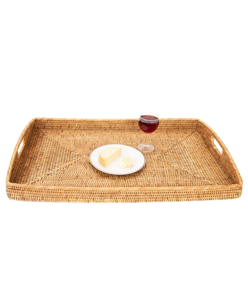 Artifacts Trading Company Artifacts Rattan Rectangular Tray High Handles