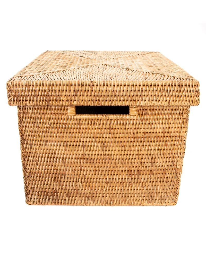 Artifacts Trading Company Rattan Storage Box with Lid - Letter File