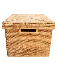 Artifacts Trading Company Rattan Storage Box with Lid - Letter File