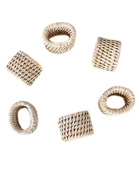 Artifacts Rattan 6-Piece Oval Napkin Ring Set