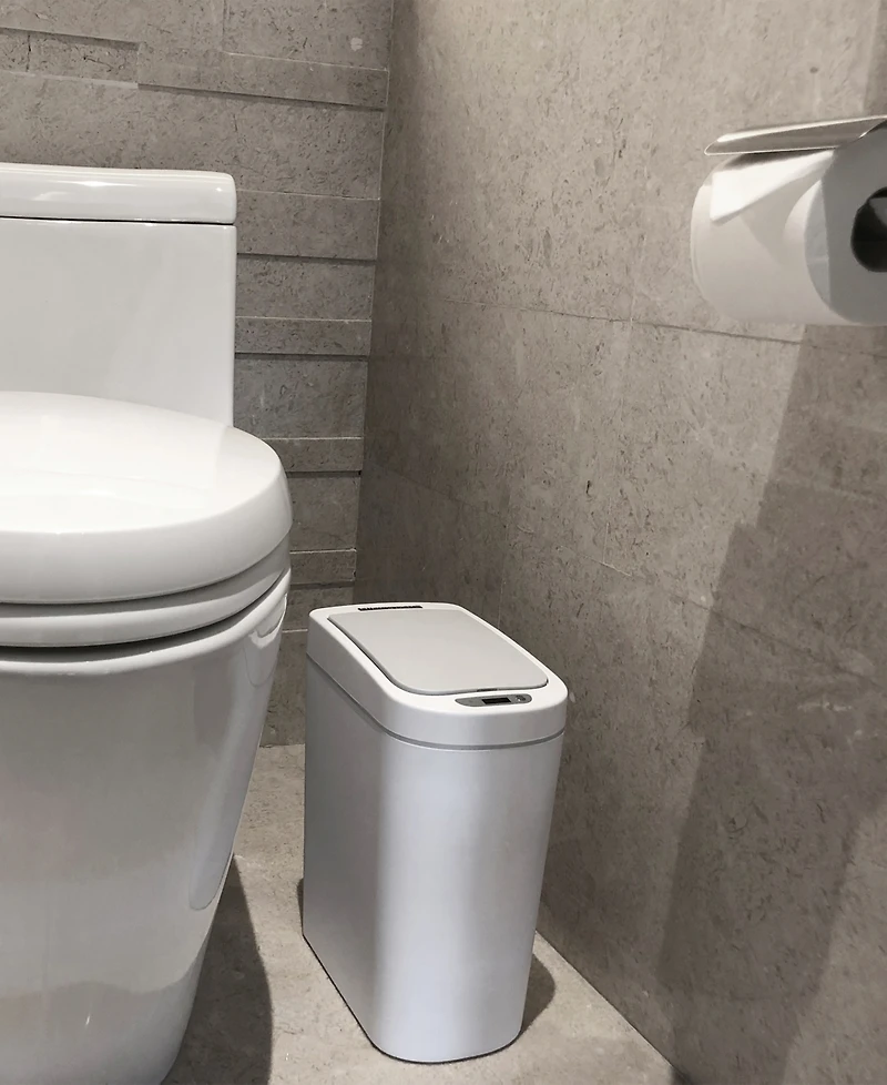 Ninestars Bathroom Automatic Infrared Motion Sensor Trash Can, 1.8 Gal 7L, Abs Plastic Trash can