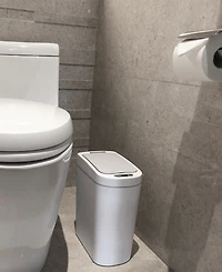 Ninestars Bathroom Automatic Infrared Motion Sensor Trash Can, 1.8 Gal 7L, Abs Plastic Trash can