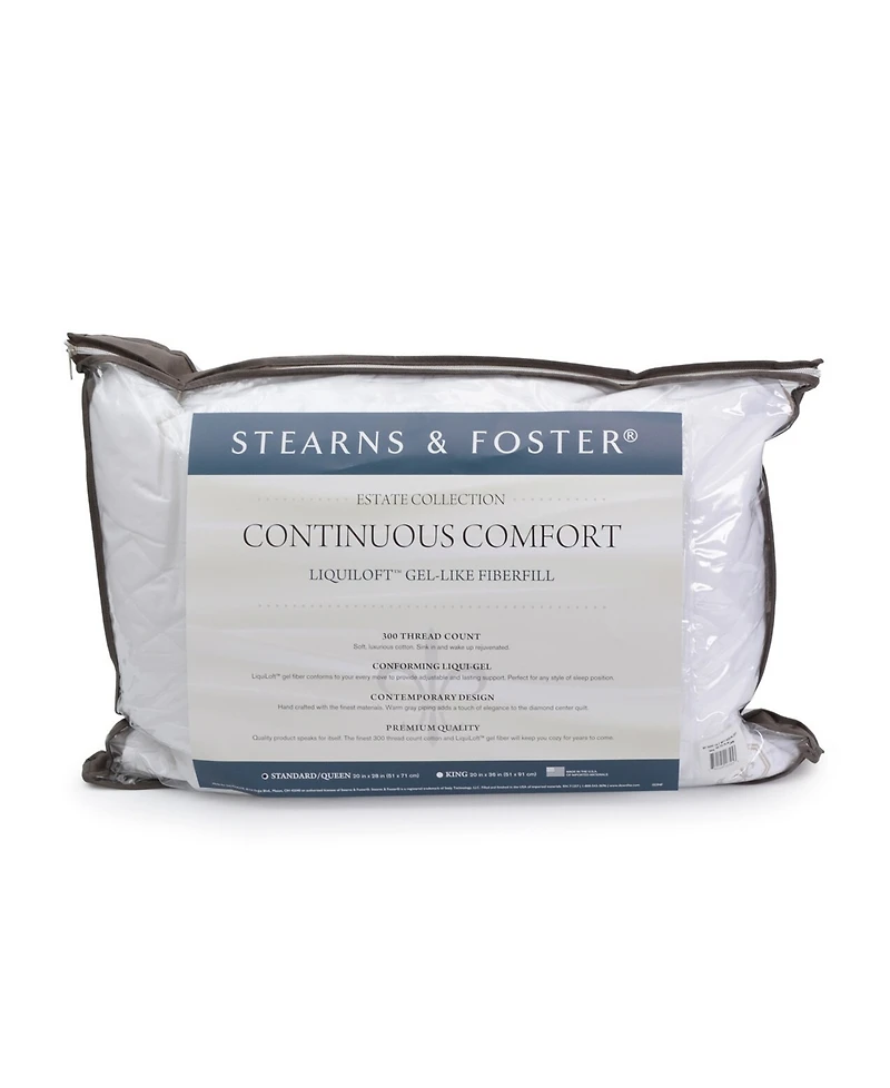 Stearns & Foster LiquiLoft Continuous Comfort Quilted Pillow, Jumbo