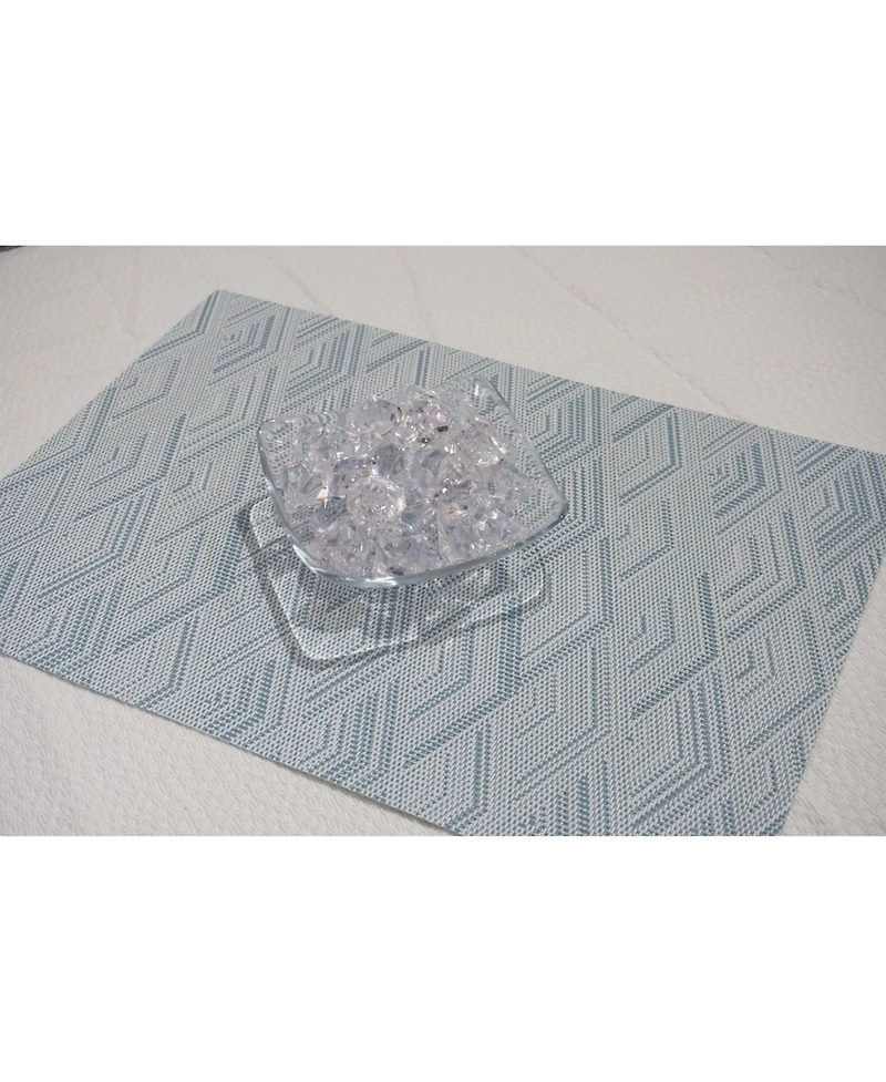 Dainty Home Diamond Woven Textilene Waterproof, Heat & Stain Resistant Washable Placemat 13x19'' - Set of 6