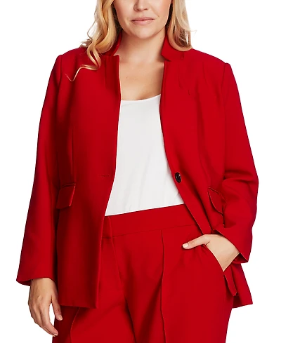 Vince Camuto Plus One-Button Notch-Collar Blazer