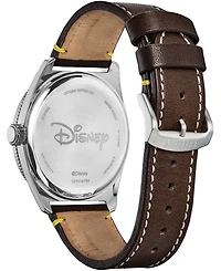 Disney by Citizen Mickey Mouse Classic Brown Leather Strap Watch 43mm