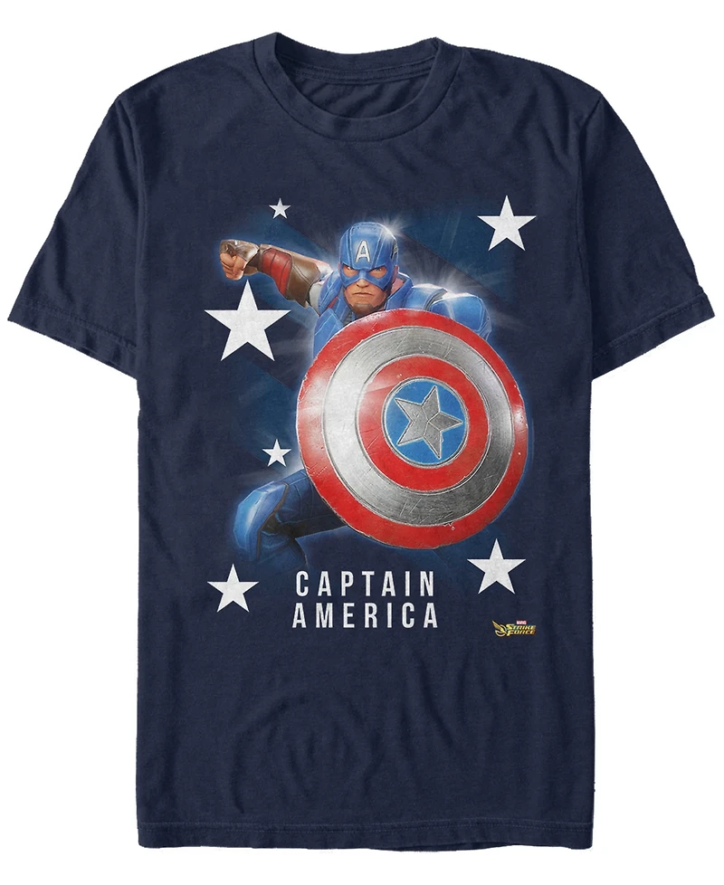 Marvel Men's Captain America Super Shield, Short Sleeve T-Shirt