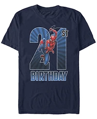 Fifth Sun Men's Marvel Spider-Man Swinging 21st Birthday Short Sleeve T-Shirt