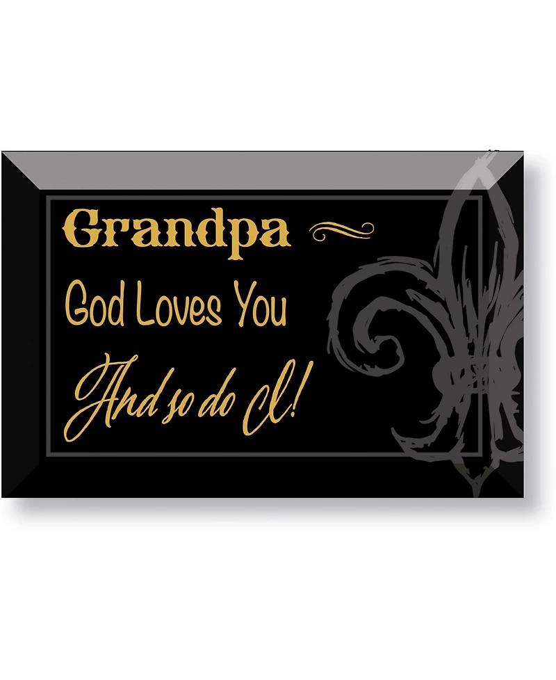 Dexsa Grandpa God Loves You and So Do I Glass Plaque with Easel, 6" x 4"