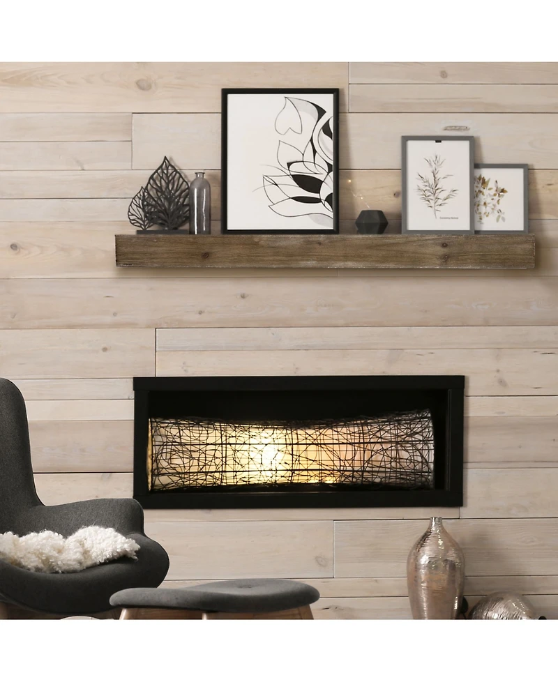 American Art Decor Rustic Wood Floating Wall Shelf