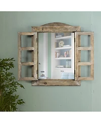 American Art Decor Rustic Window Shutter Wall Vanity Mirror