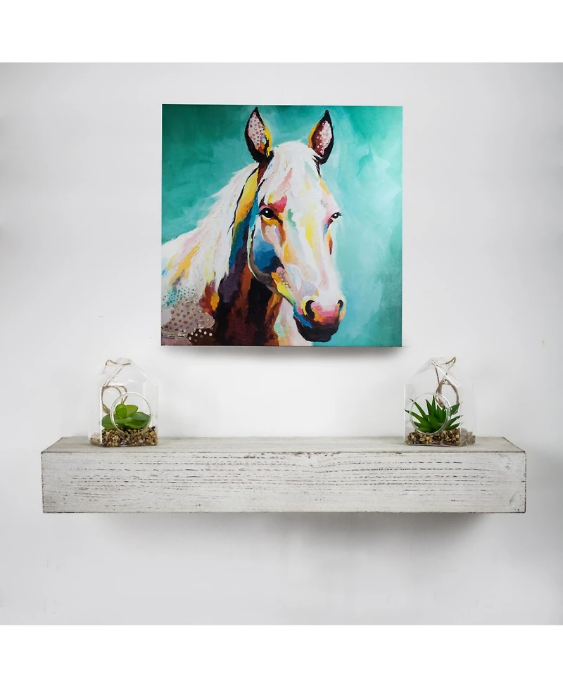 American Art Decor Wood Floating Wall Shelf