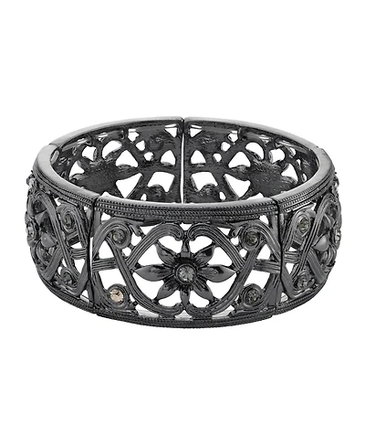 2028 Hematite-Tone Stretch Bracelet