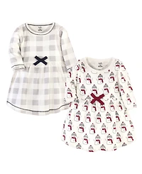 Touched by Nature Baby Girls 2Pk Long Sleeve Natural Dresses