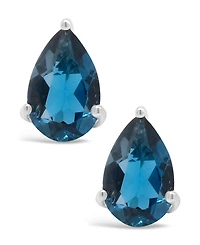 Pear-shape Gemstone Stud Earrings Sterling Silver