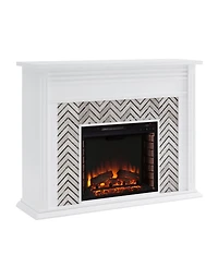 Southern Enterprises Elior Marble Tiled Electric Fireplace