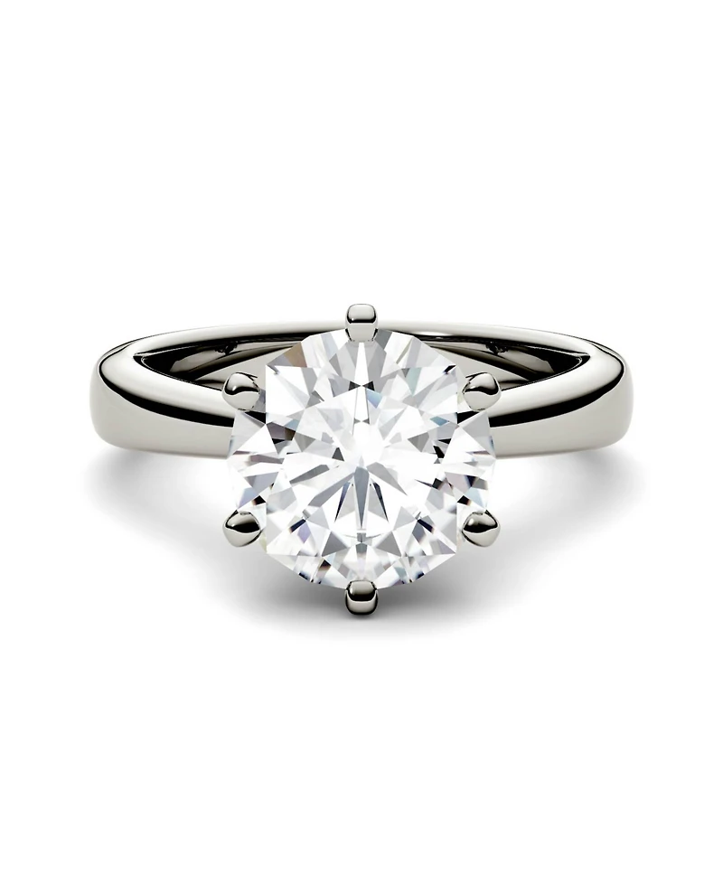 Moissanite Solitaire Engagement Ring 3-1/10 ct. t.w. Diamond Equivalent 14k White or Yellow Gold