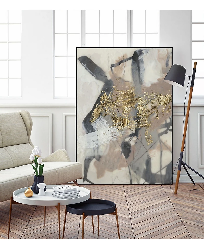 Giant Art 40" x 30" Golden Blush I Art Block Framed Canvas