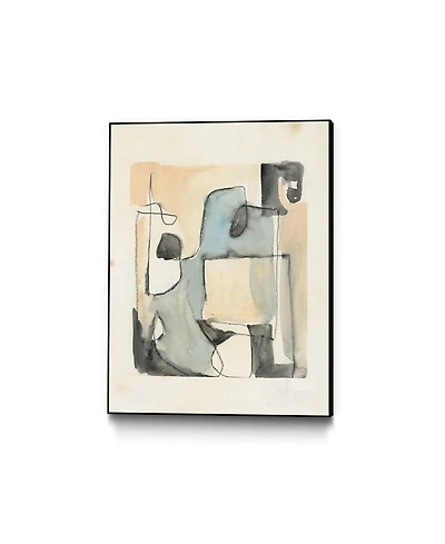 Giant Art 40" x 30" Subdued Abstract Ii Art Block Framed Canvas