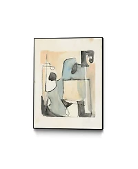 Giant Art 40" x 30" Subdued Abstract Ii Art Block Framed Canvas