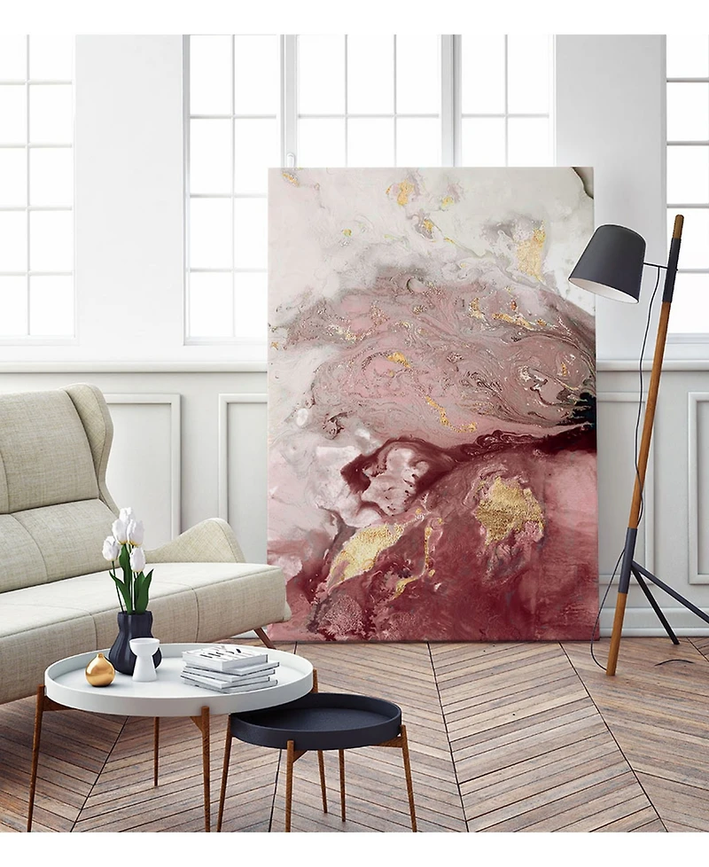 Giant Art 32" x 24" Ocean Splash I Crimson Version Museum Mounted Canvas Print