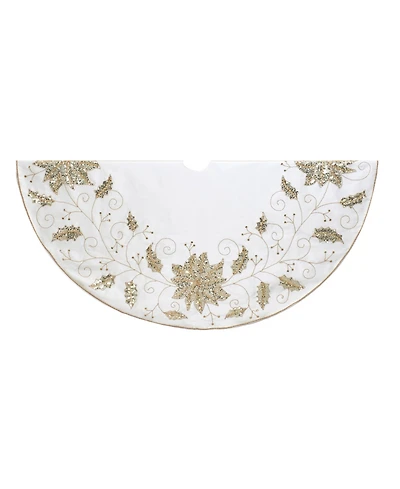Kurt Adler 54-Inch Ivory Holly Tree Skirt
