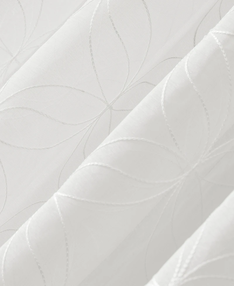 Tamaryn Embroidered Trellis Sheer Rod Pocket Curtain Panel
