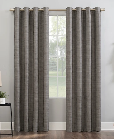 Kline Burlap Weave Thermal Extreme 100% Blackout Grommet Curtain Panel