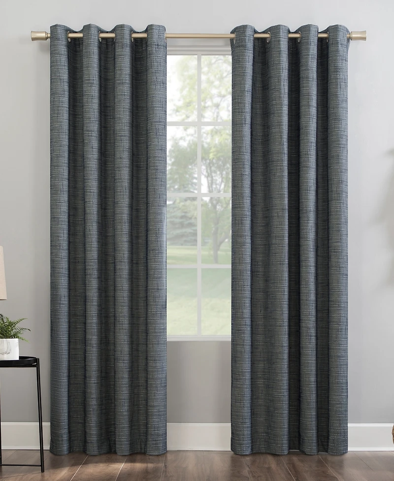 Kline Burlap Weave Thermal Extreme 100% Blackout Grommet Curtain Panel