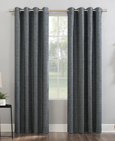 Kline Burlap Weave Thermal Extreme 100% Blackout Grommet Curtain Panel