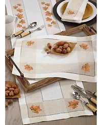 Saro Lifestyle Autumn Design Poly and Linen Blend Runner