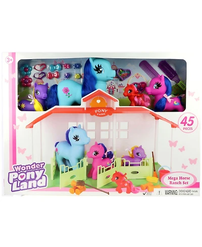 Ponyland 45 Piece Mega Horse Ranch Set