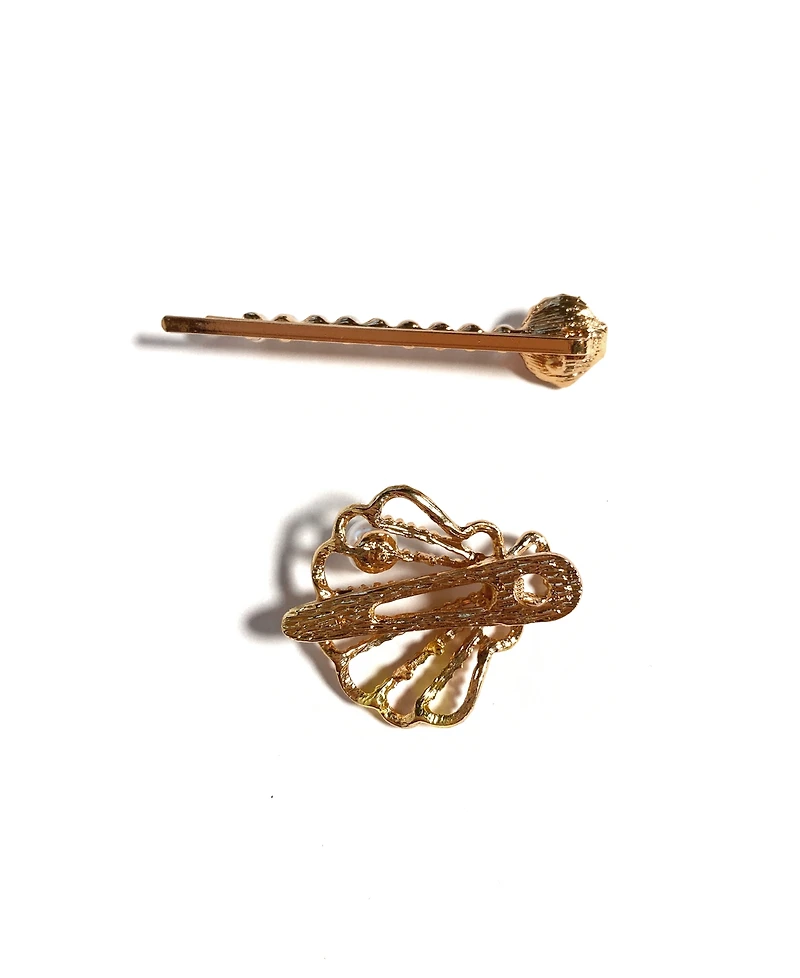 Soho Style Seashell Hair Clips with Imitation Pearls