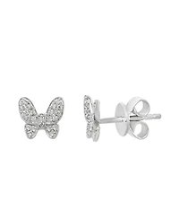 Effy Diamond (1/8 ct.t.w.) Butterfly Stud Earrings in Sterling Silver or 14k Gold-Plated Sterling Silver