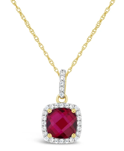 Lab Grown White Sapphire (1-3/4 ct. t.w.) and Lab Grown White Sapphire (1/6 ct. t.w.) Pendant Necklace in 10k Yellow Gold. Also Available in Lab Grown