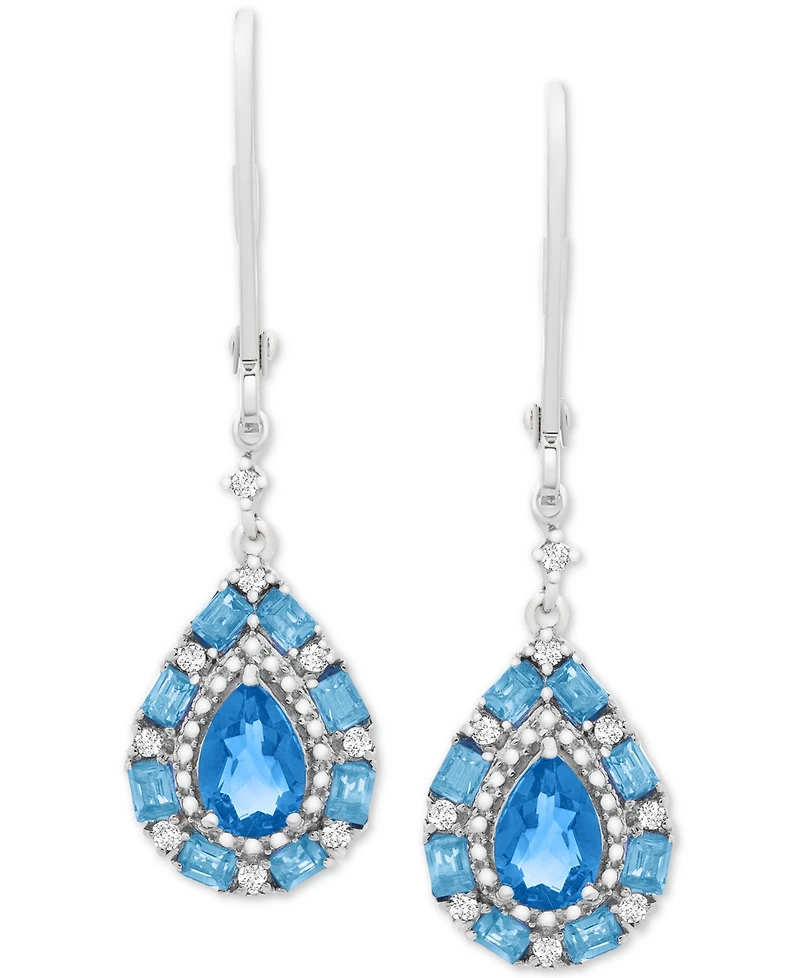 Garnet Teardrop Drop Earrings (1-1/2 ct. t.w.) Sterling Silver (Also Blue Topaz, Pink Morganite, Peridot & Citrine)