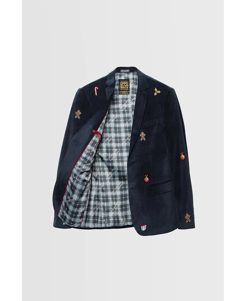 Opposuits Deluxe Men's Navy X-Mas Icons Christmas Blazer