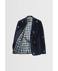 Opposuits Deluxe Men's Navy X-Mas Icons Christmas Blazer