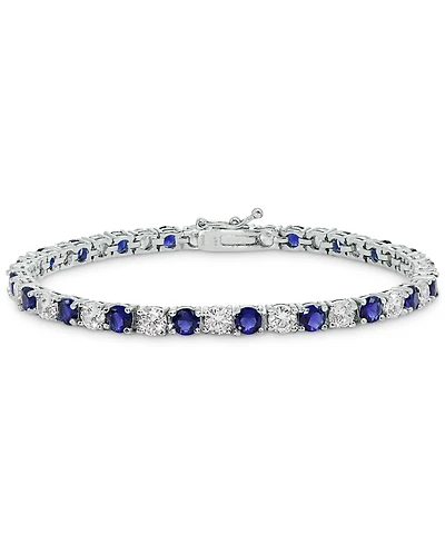 Cubic Zirconia Green Tennis Bracelet in Sterling Silver
