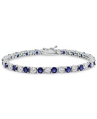 Cubic Zirconia Green Tennis Bracelet in Sterling Silver