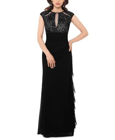 Betsy Adam Womenscut Out Lace Combo Gown