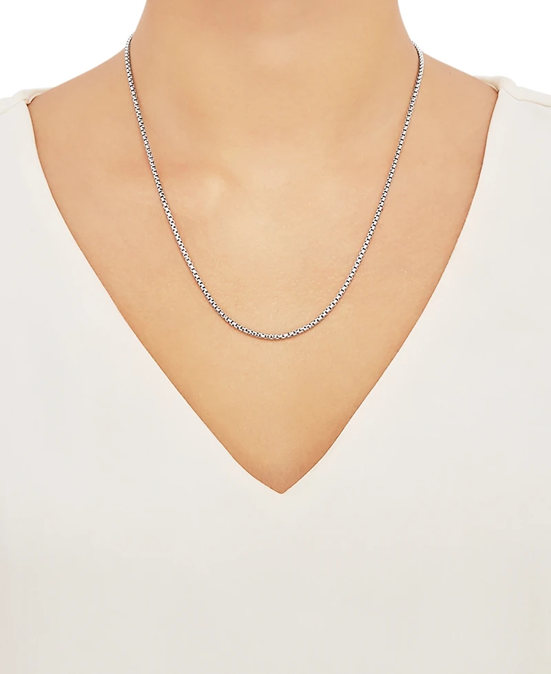 Rounded Box Link 20" Chain Necklace in Sterling Silver or 18k Gold-Plated Over Sterling Silver