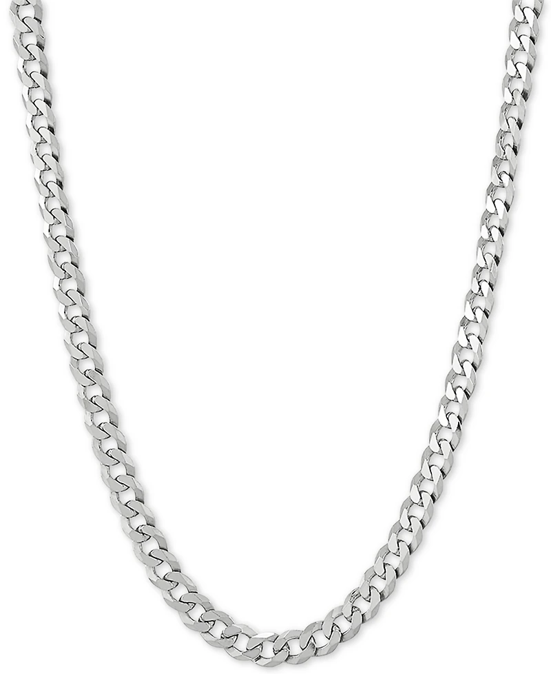 Flat Curb Link 22" Chain Necklace (5mm) 18k Gold-Plated Sterling Silver or