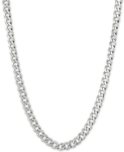 Flat Curb Link 22" Chain Necklace (5mm) 18k Gold-Plated Sterling Silver or