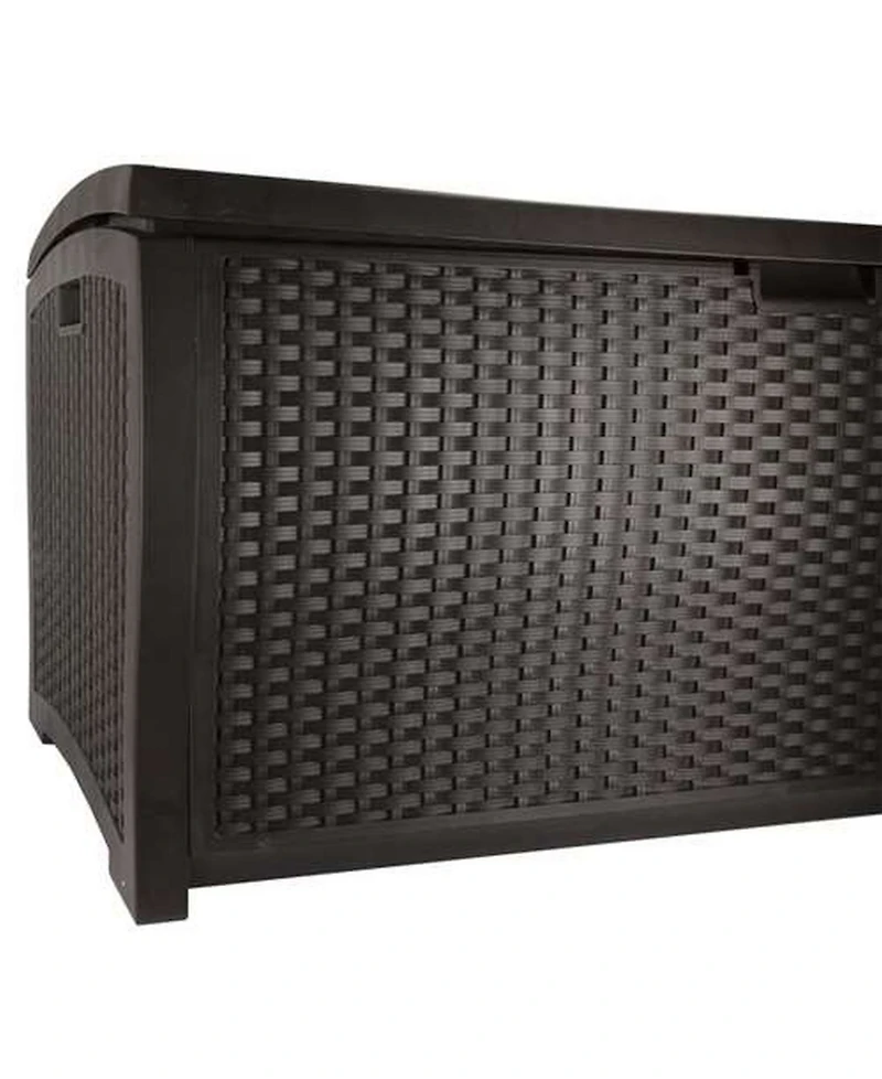 Vm Innovations Suncast DBW9200 99 Gallon Outdoor Resin Patio Storage Chest with Handles, Mocha