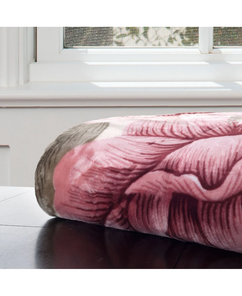 Baldwin Rose Heavy Thick Plush Mink Oversized Throw, 74" x 91"