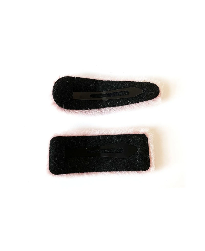 Soho Style Pastel Faux-Fur Hair Clip Two-Piece Set