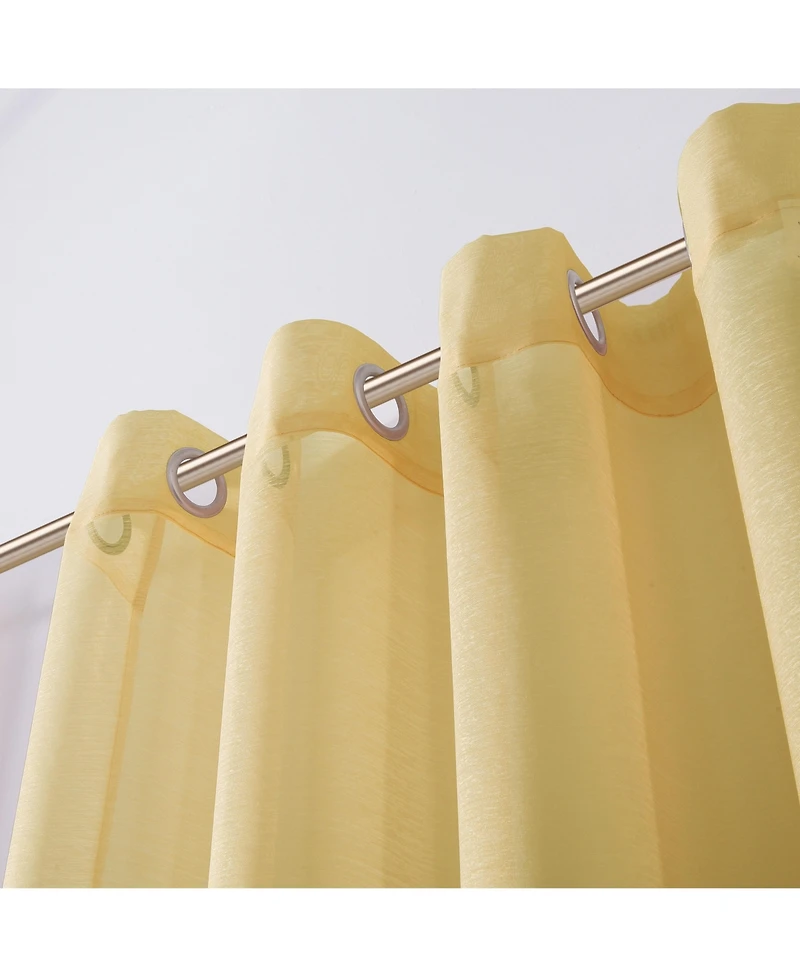 Dainty Home Malibu Linen Look Sheer Grommet Window Panel, 110" x 84"