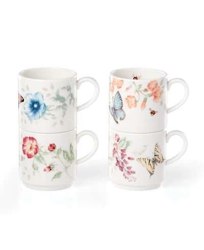 Lenox Butterfly Meadow Stackable Mugs, Set of 4