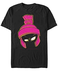 Fifth Sun Looney Tunes Men's Marvin The Martian Neon Big Face Short Sleeve T-Shirt